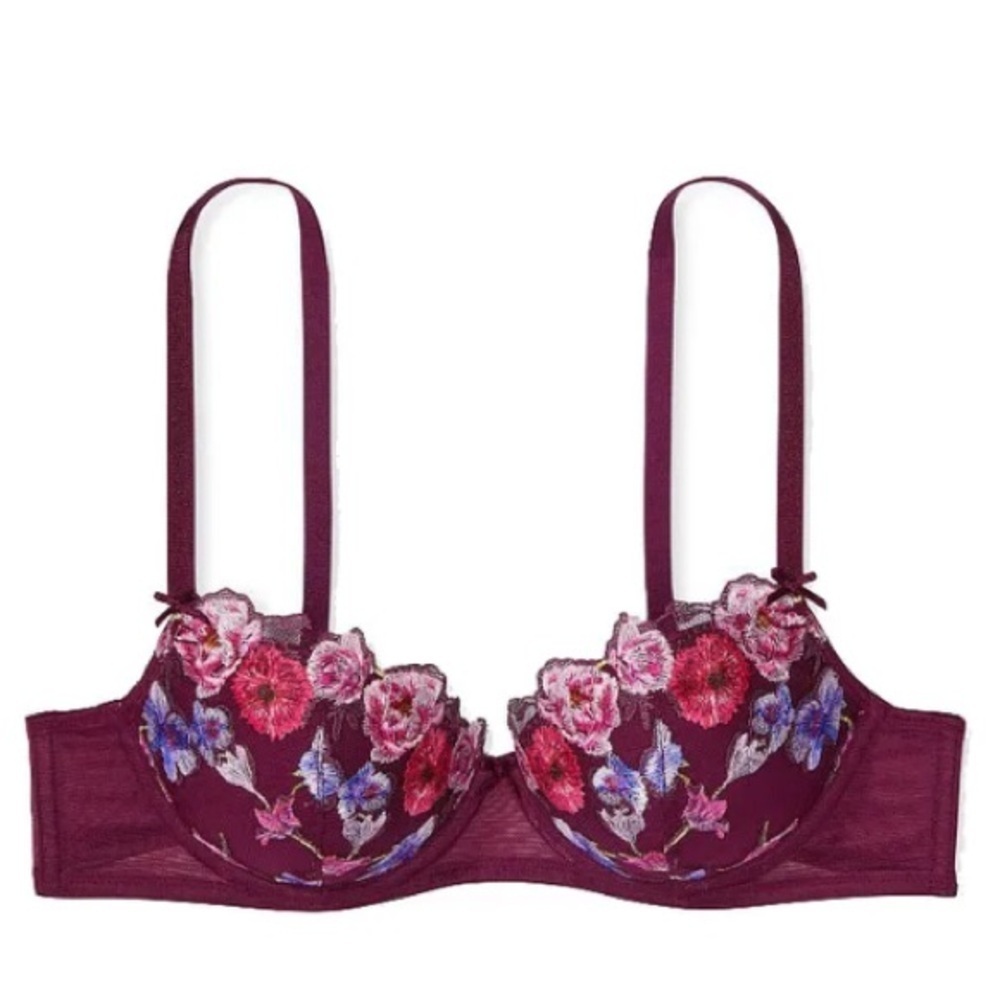New! Victoria's Secret Dream Angels Demi bra set floral red kir 10268